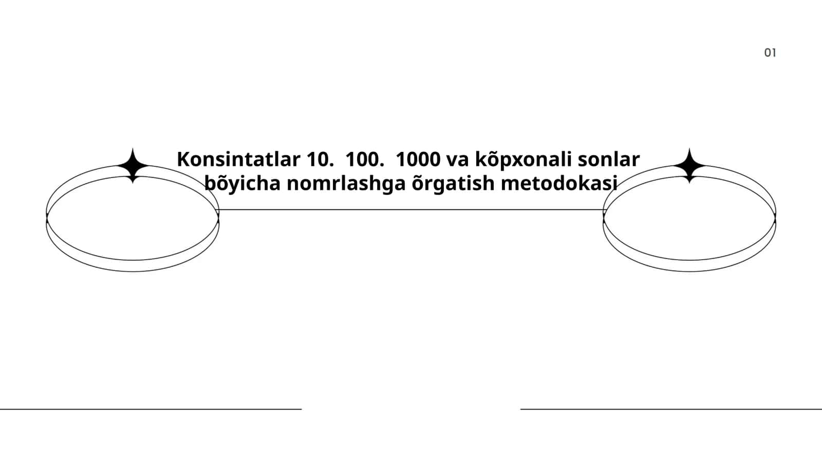 Konsintatlar 10. 100. 1000 va kõpxonali sonlar bõyicha nomrlashga õrgatish metodokasi 1