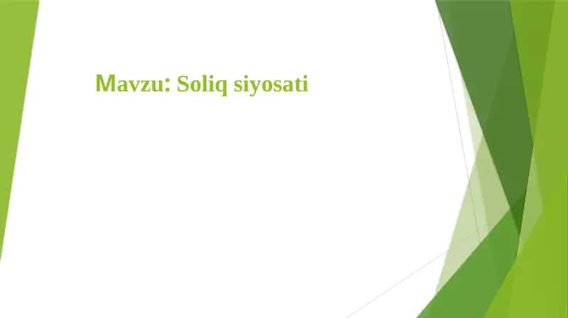 Soliq siyosati
