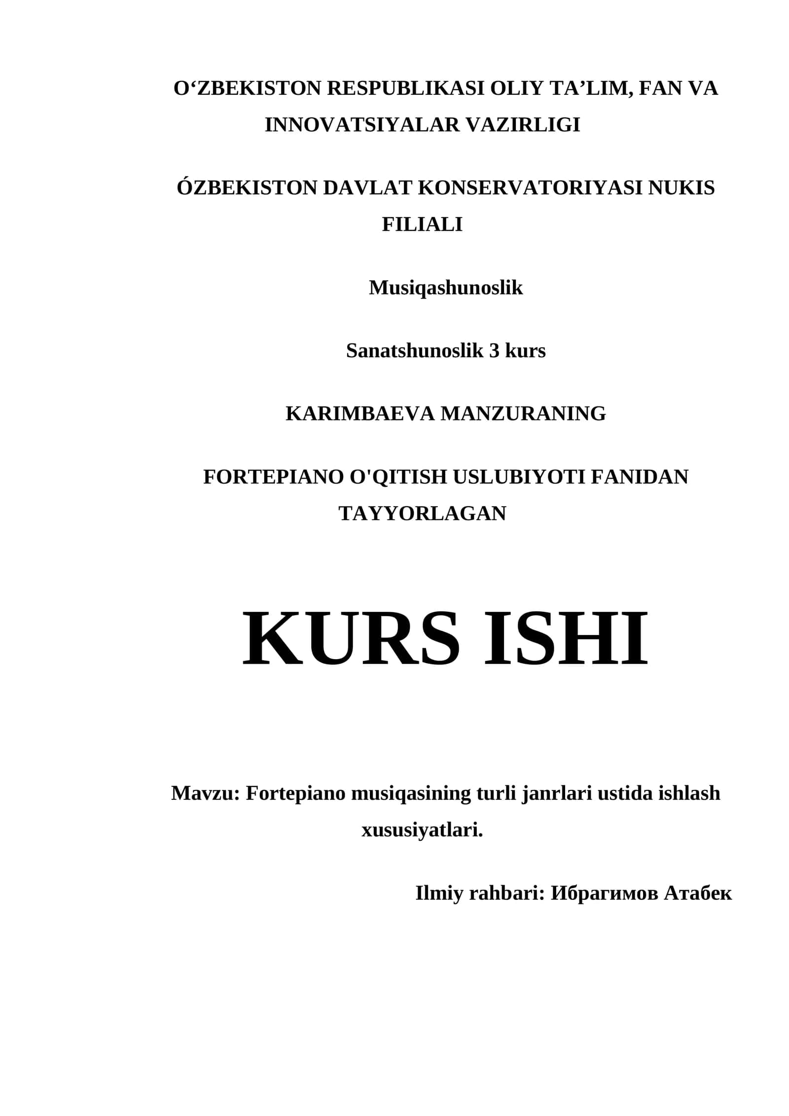 FORTEPIANO MUSIQASINING TURLI JANRLARI USTIDA ISHLASH XUSUSIYATLARI 1