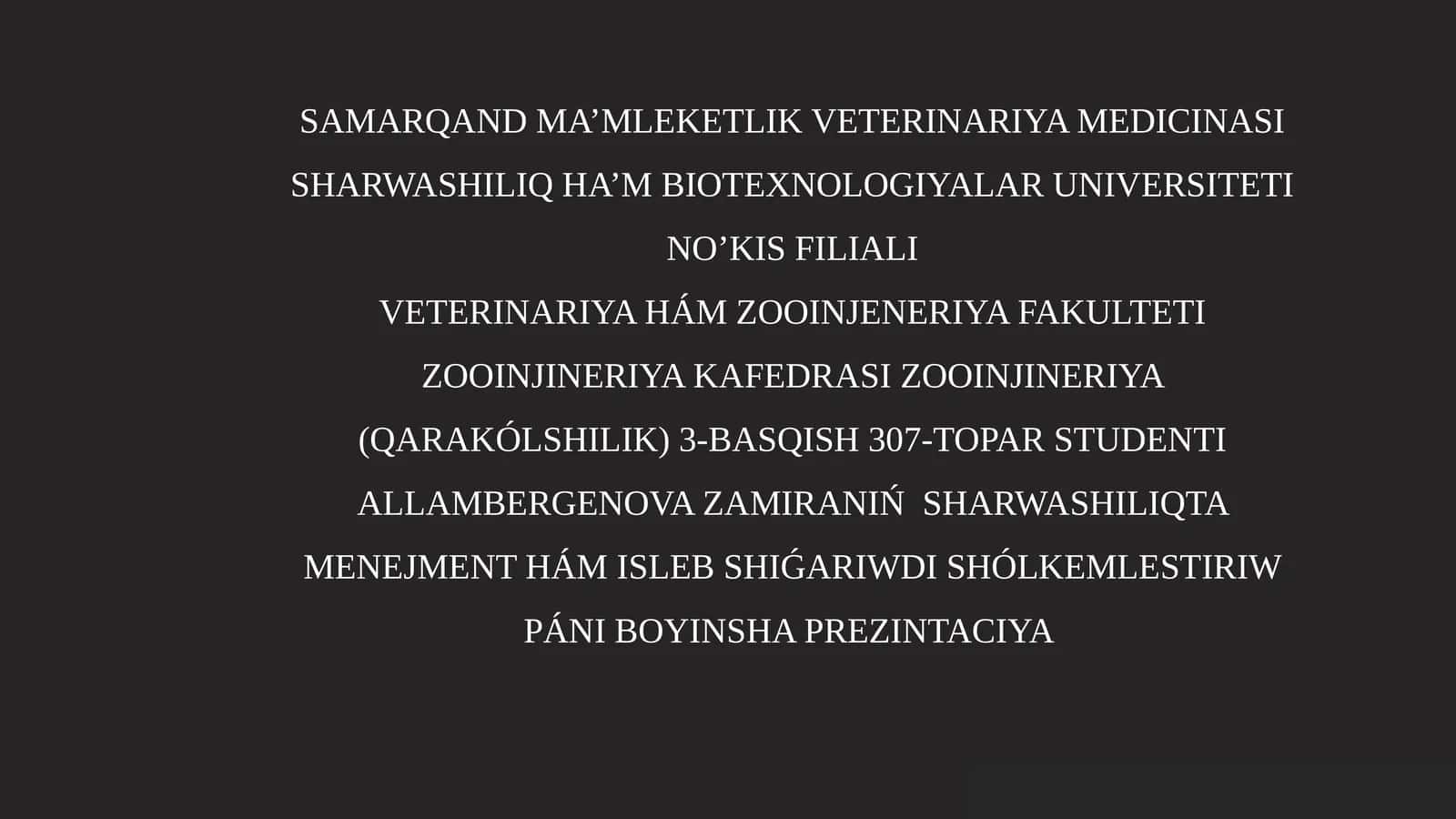 Kóp tarmaqlı fermer xojalıqlardı payda etiw hám basqarıw 1