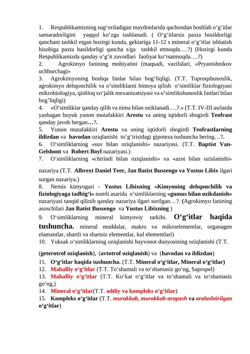Agrokimyo fanining mohiyatini 1