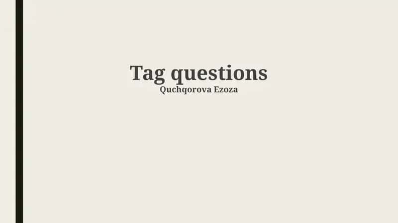 Tag Questions 1