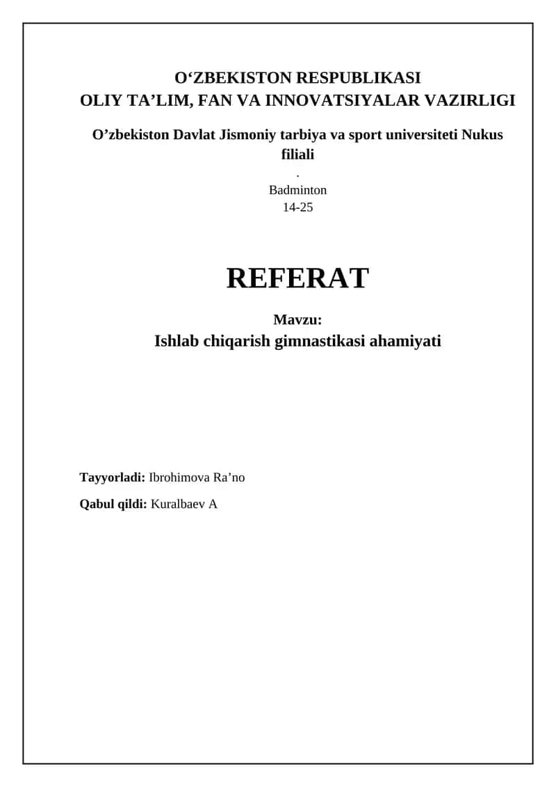 Ishlab chiqarish gimnastikasi: Asosiy tushunchalar va afzalliklar 1