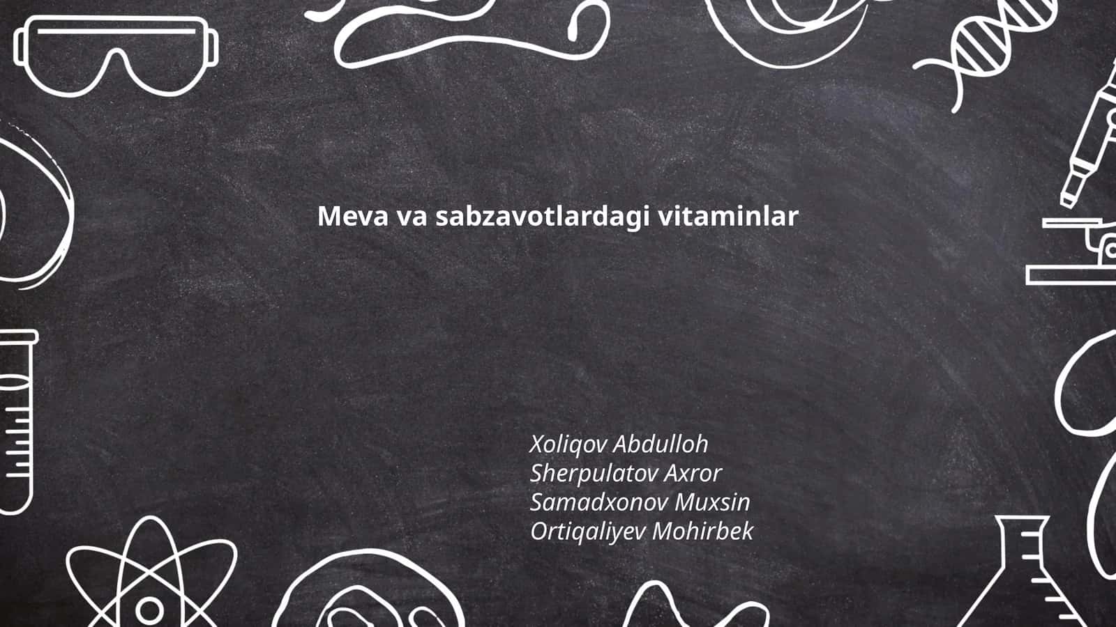 Meva va sabzavotlardagi vitaminlar 1