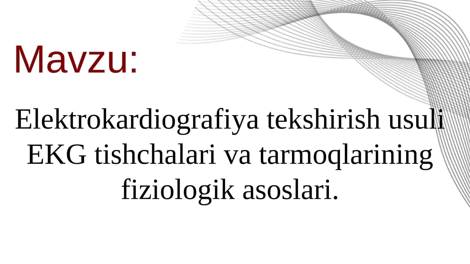 Elektrokardiografiya tekshirish usuli 1