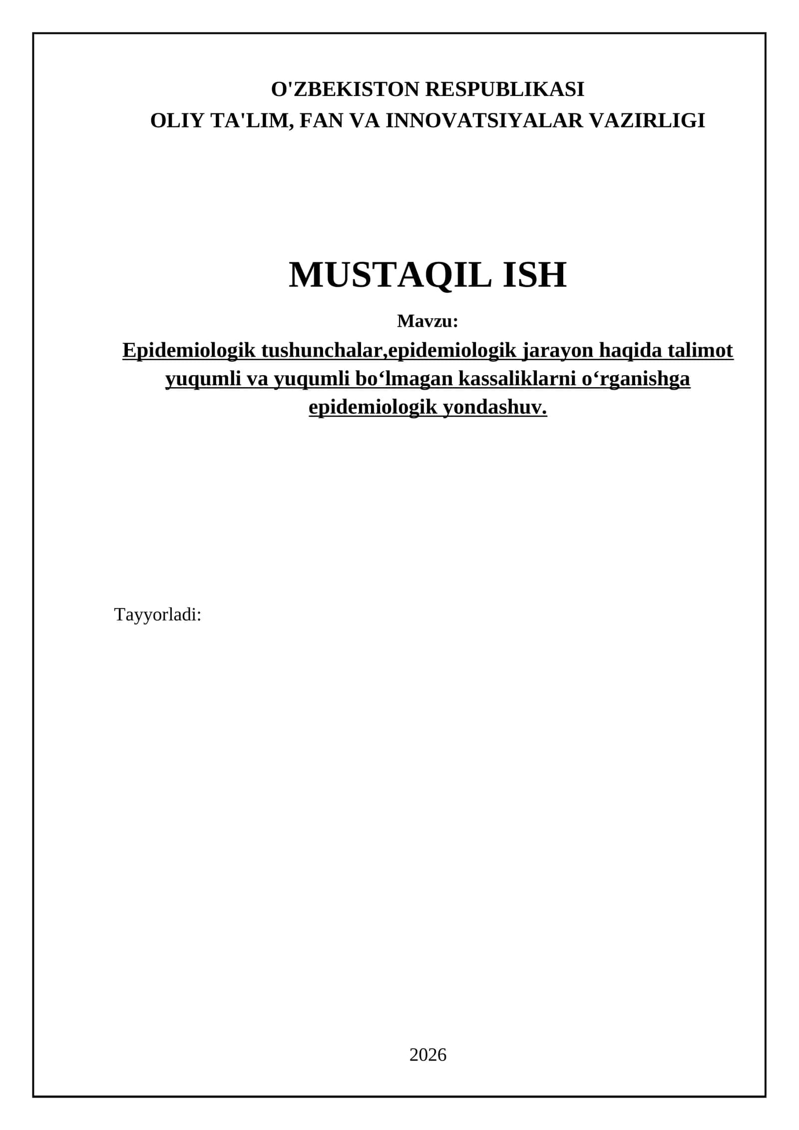 Epidemiologik tushunchalar va asosiy terminologiya 1