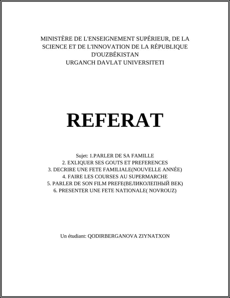 Présenter les membres de sa famille et leur rôle 1