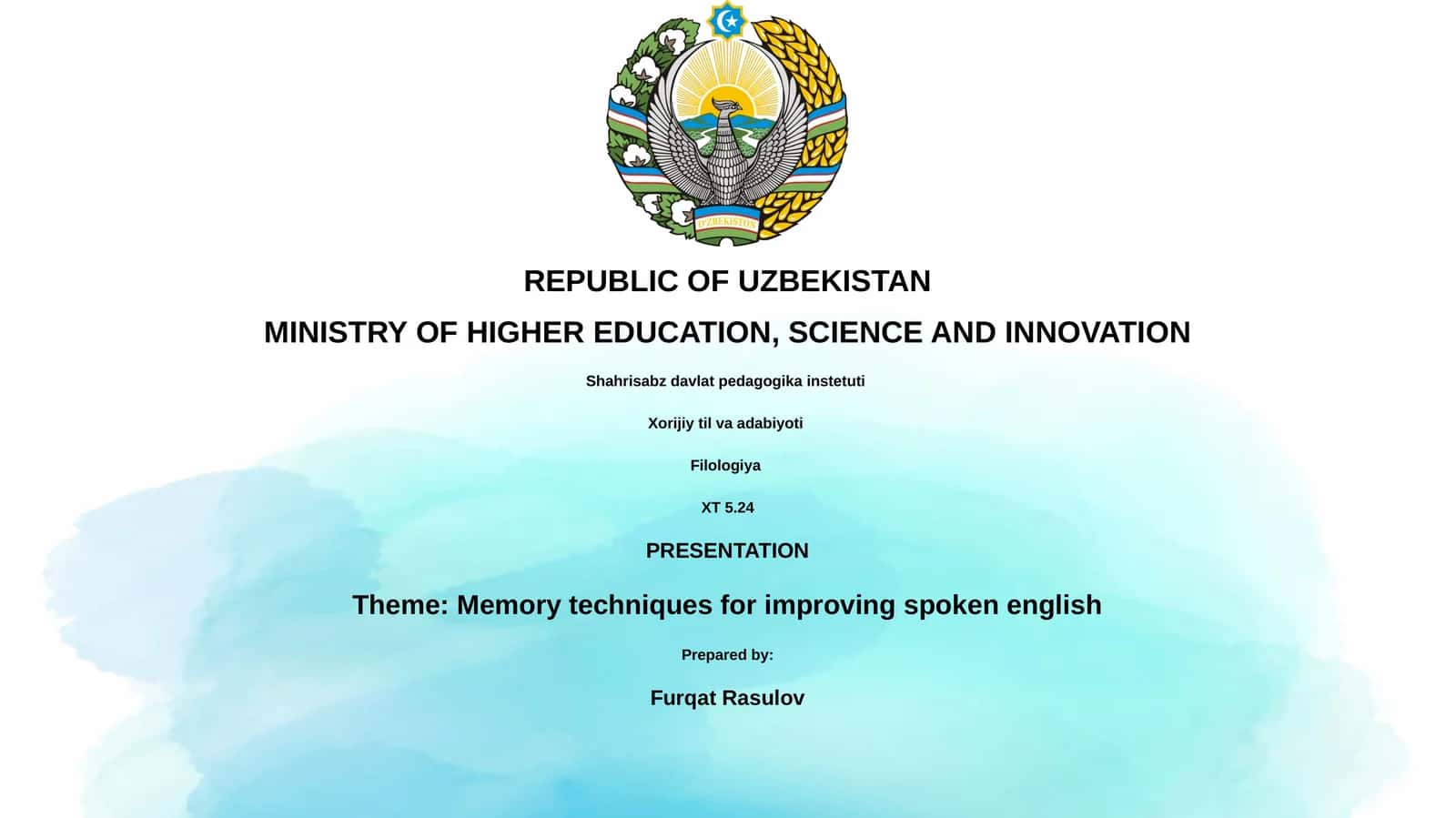 Memory techniques for improving spoken english 1