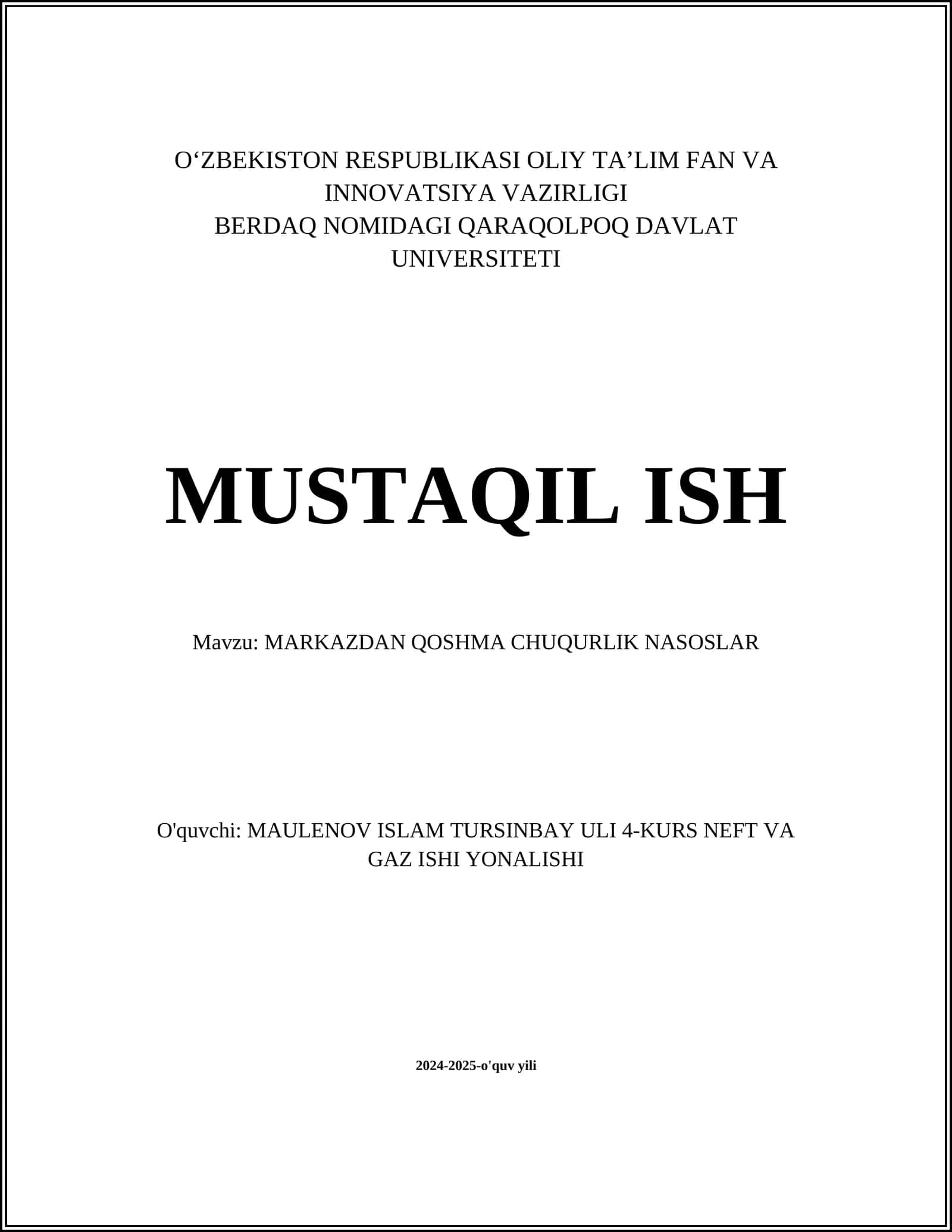 MARKAZDAN QOSHMA CHUQURLIK NASOSLAR 1