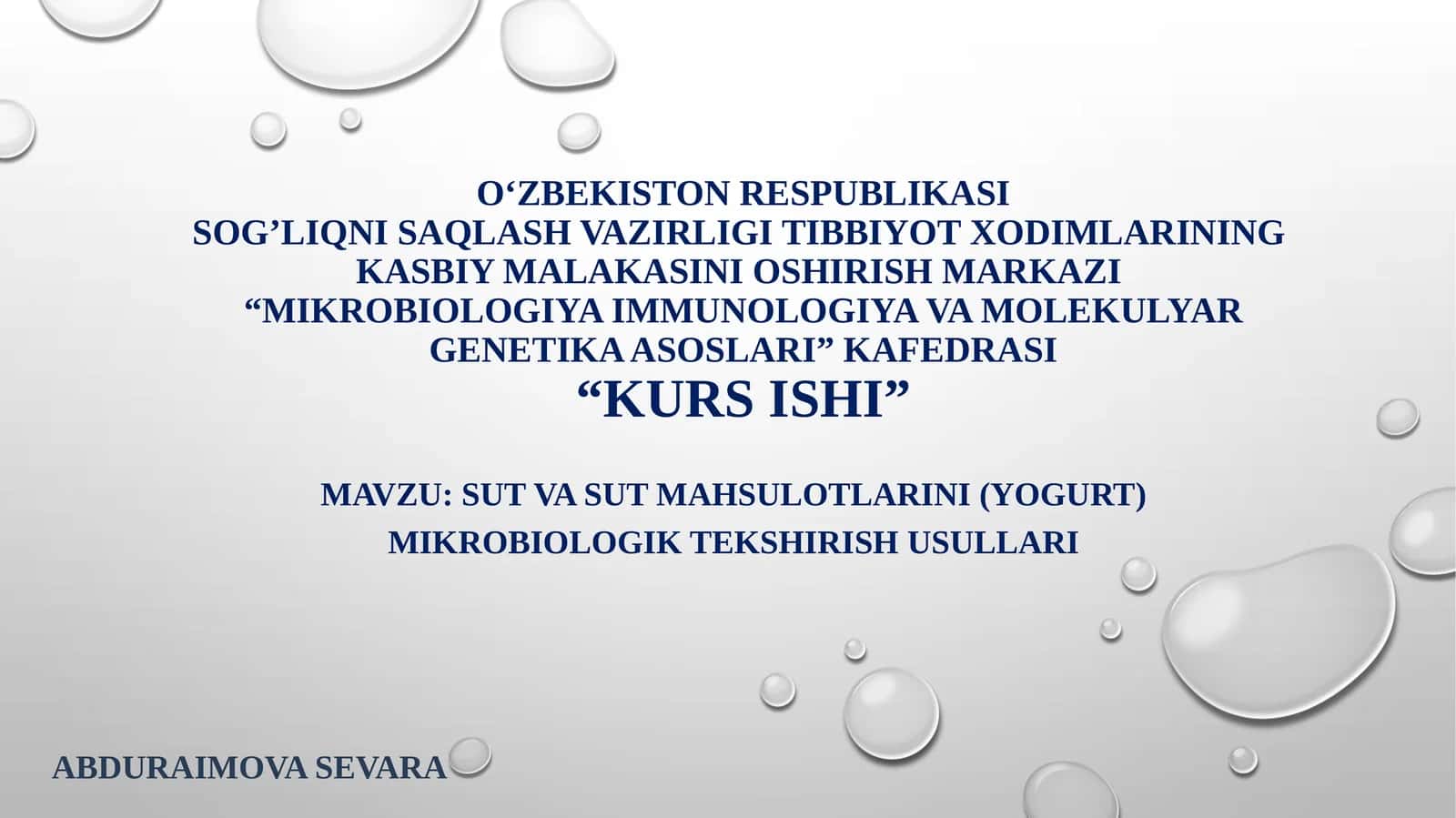 Oziq ovqat mahsulotlaridan yogurtni mikrobiologik tekshirish usullari 1