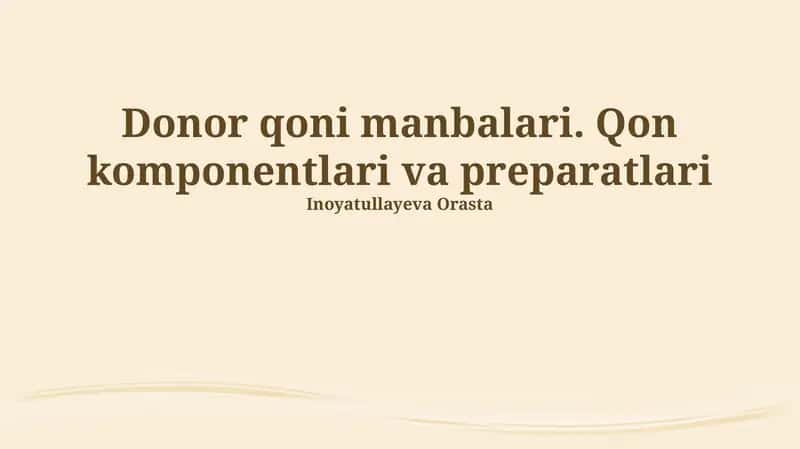 Donor qoni manbalari 1