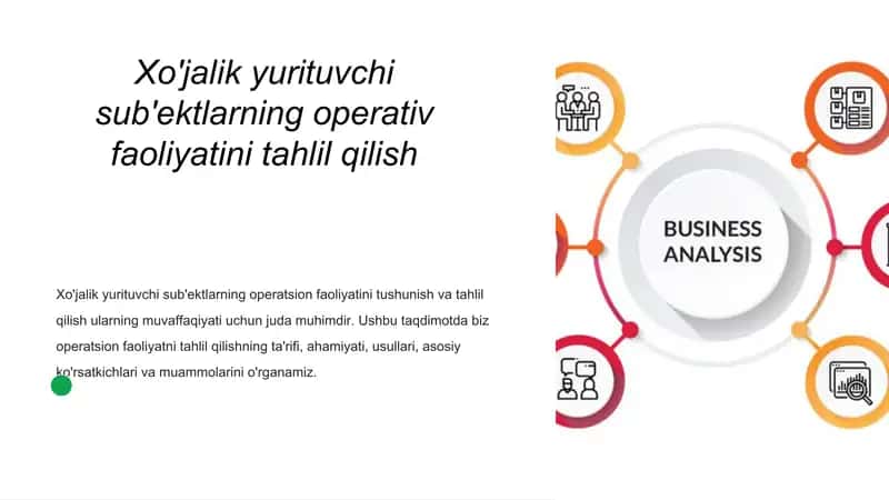 Operatsion faoliyatni tahlil qilish 1
