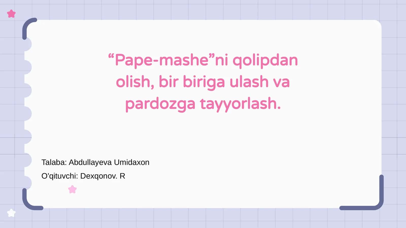 Pape-mashe tayyorlash jarayoni 1