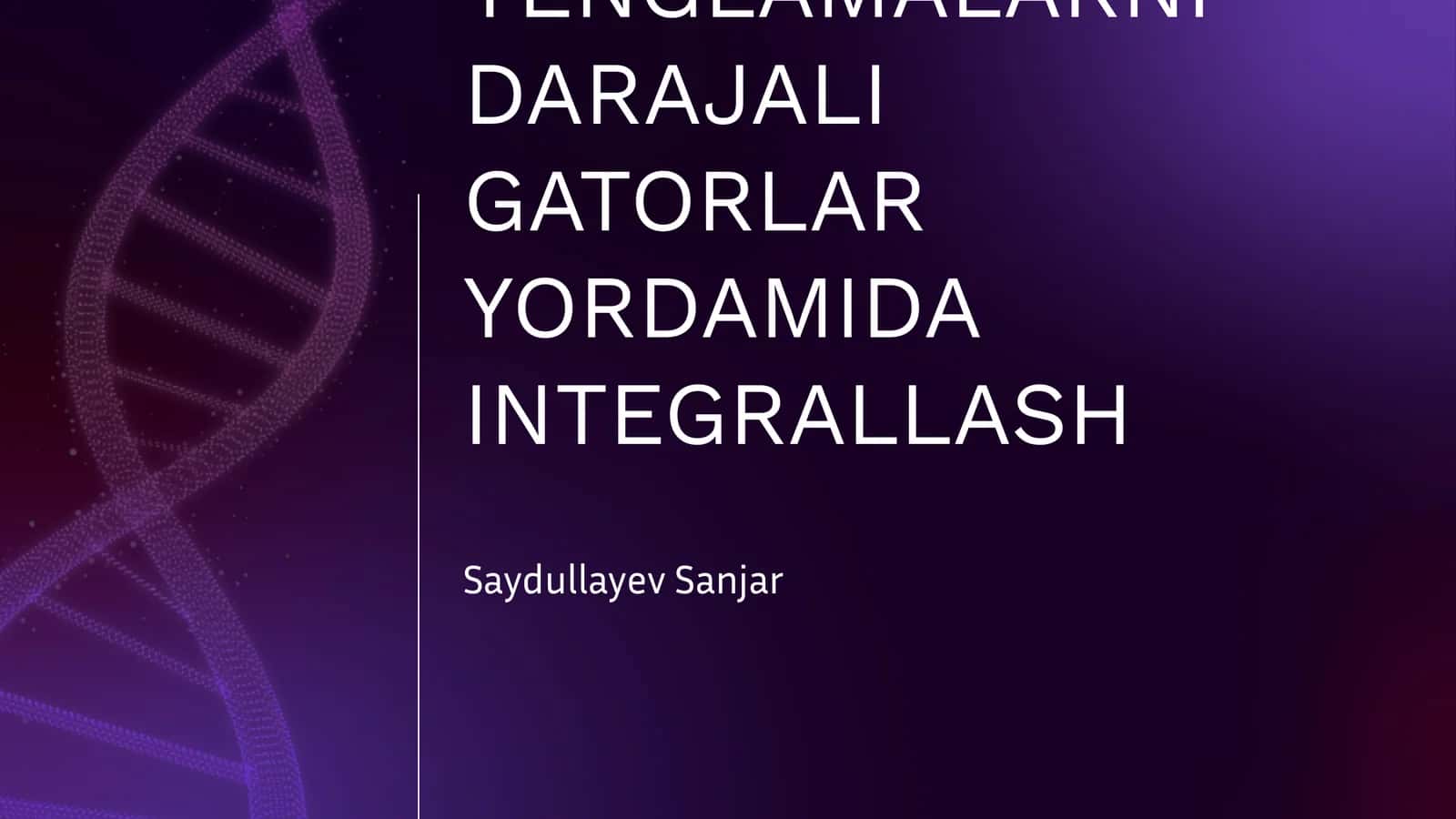 DIFFERENSIAL TENGLAMALARNI DARAJALI GATORLAR YORDAMIDA INTEGRALLASH 1