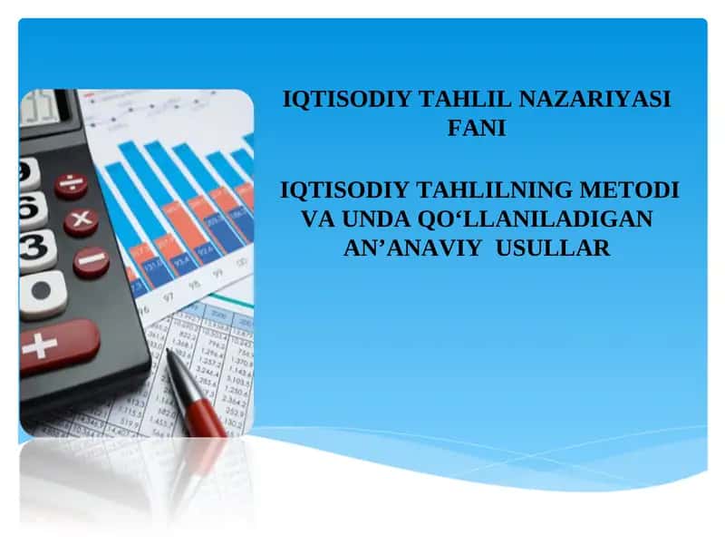 IQTISODIY TAHLILNAZARIYASI FANI 1