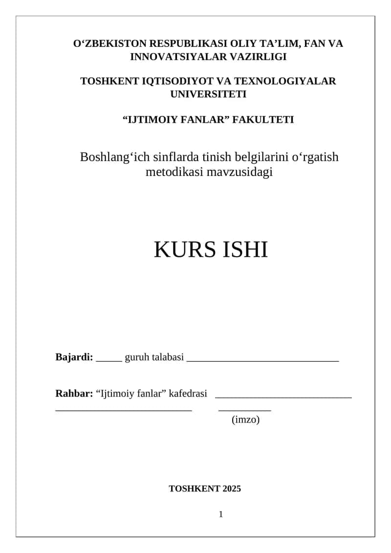Boshlang‘ich sinflarda tinish belgilarini o‘rgatish metodikasi 1
