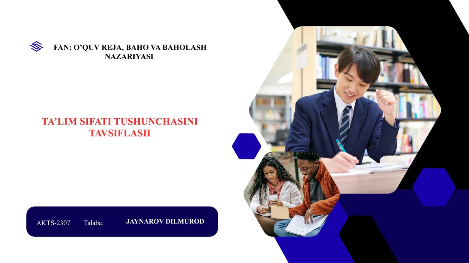 TA’LIM SIFATI TUSHUNCHASINI TAVSIFLASH 1