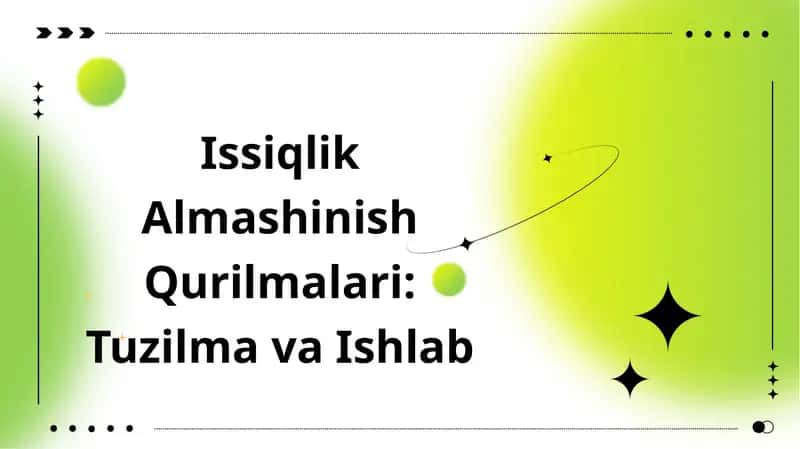 Issiqlik Almashinish Qurilmalari 1