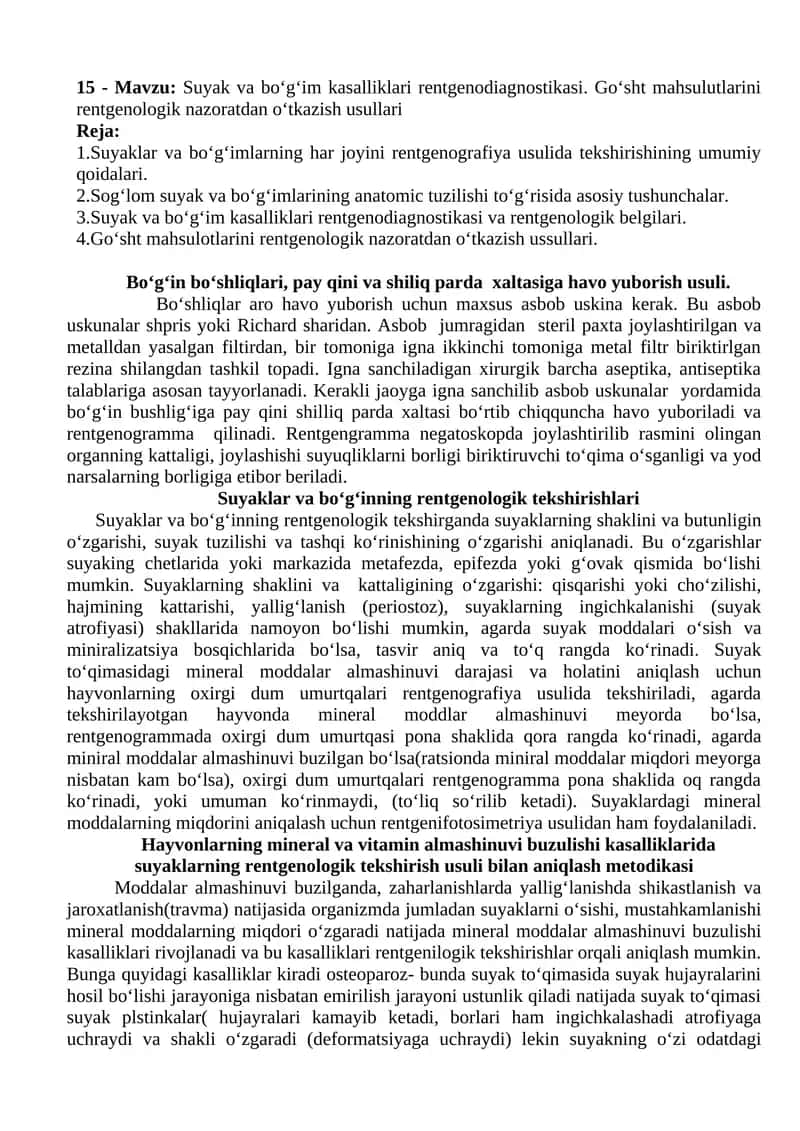 Suyak va bo‘g‘im kasalliklari rentgenodiagnostikasi 1
