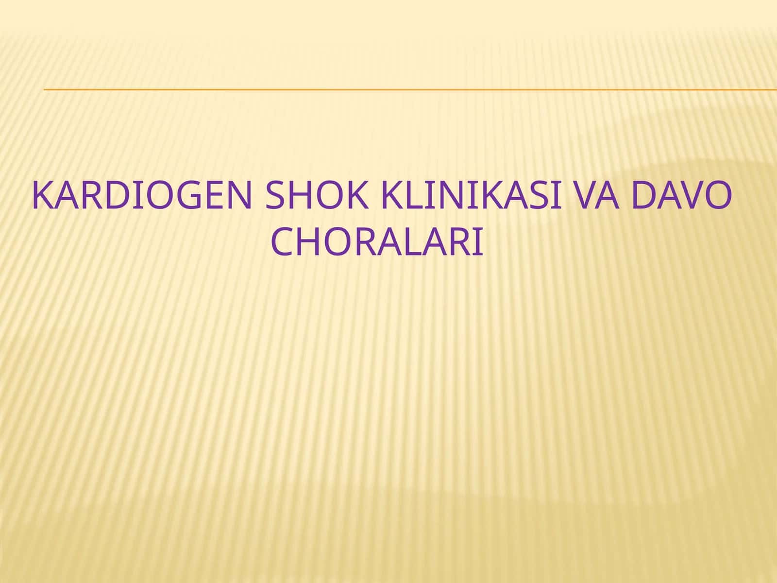 Kardiogen shok klinikasi va davo choralari 1