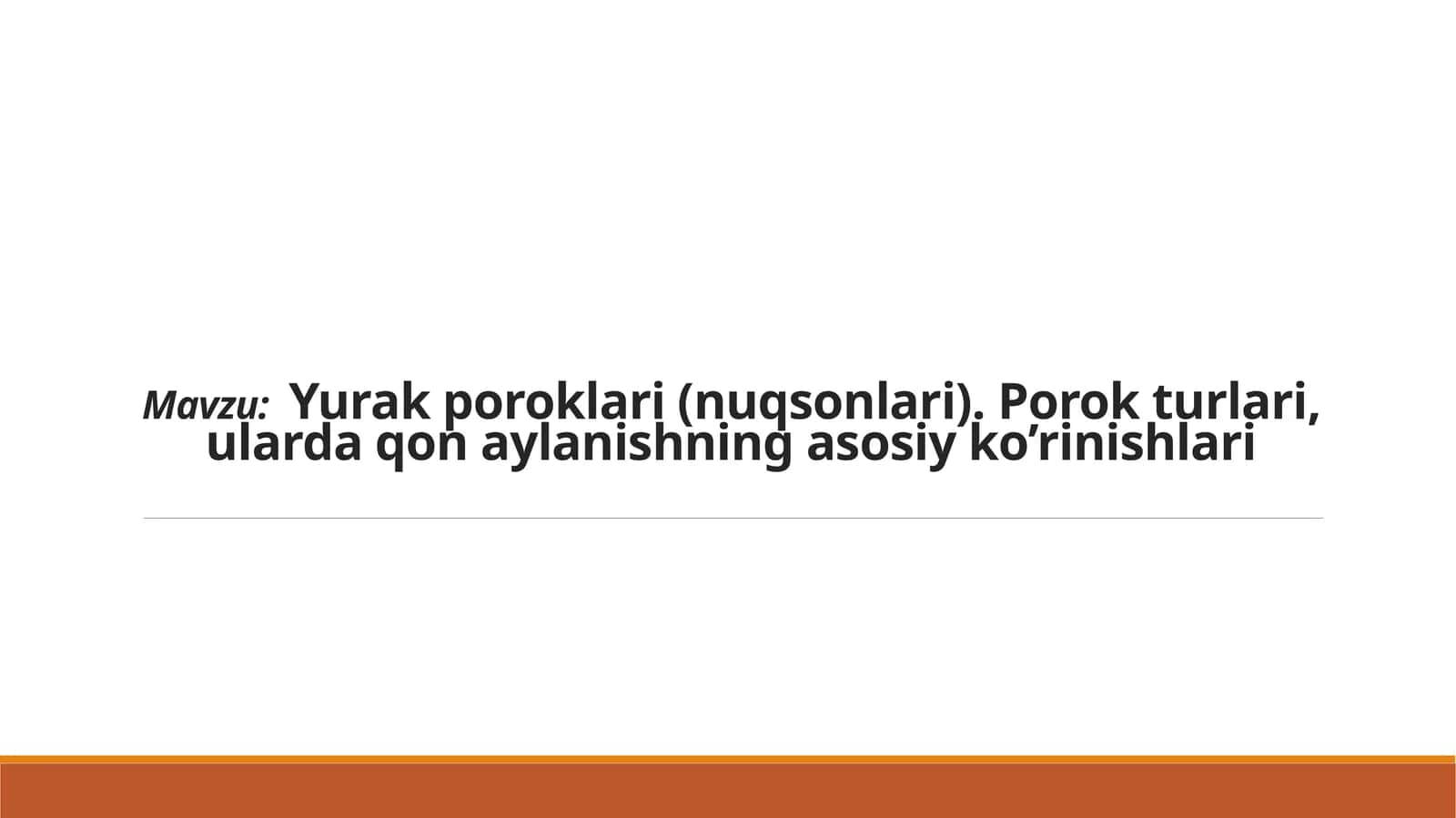 Yurak poroklari (nuqsonlari) 1