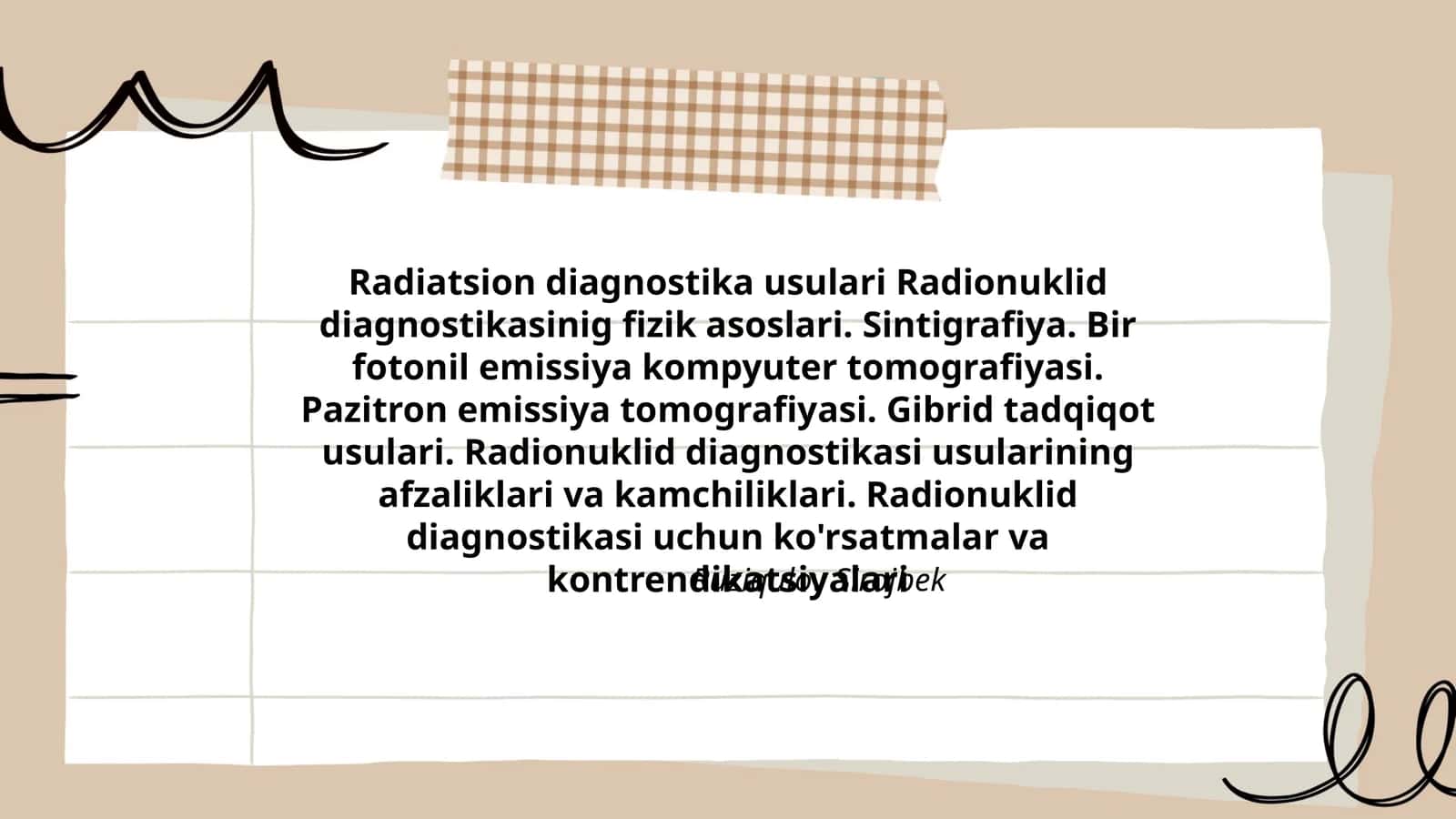 Radiatsion diagnostika usulari Radionuklid diagnostikasinig fizik asoslari 1