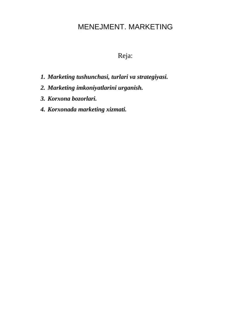 MENEJMENT. MARKETING 1