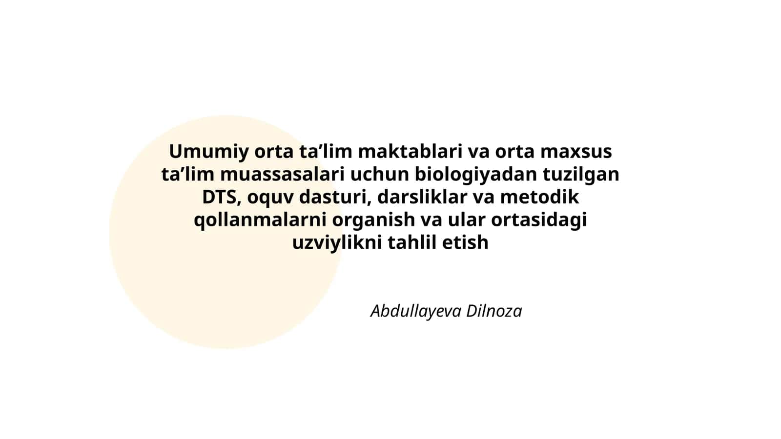 Biologiyadan tuzilgan DTS va o'quv materiallari 1