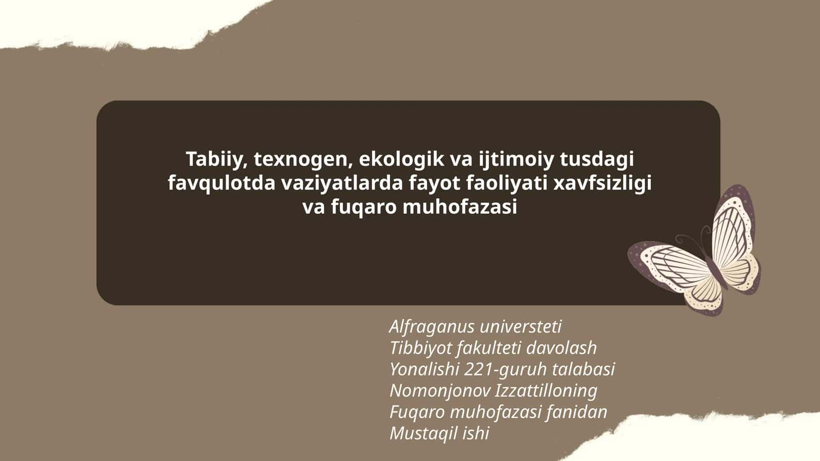 Fayot faoliyati xavfsizligi va fuqaro muhofazasi 1
