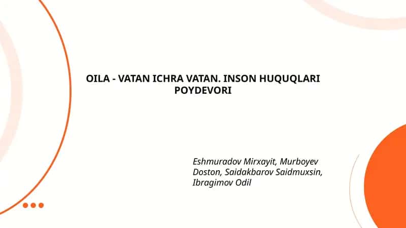 OILA - VATAN ICHRA VATAN. INSON HUQUQLARI POYDEVORI 1