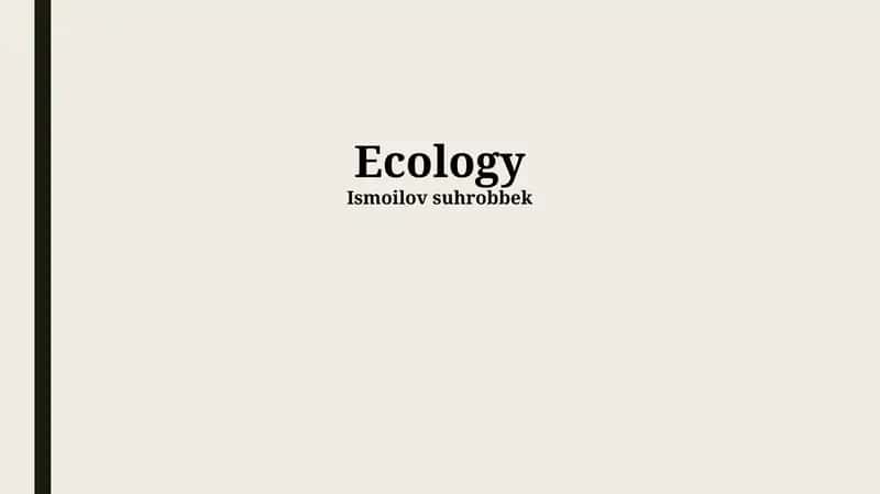Ecology 1