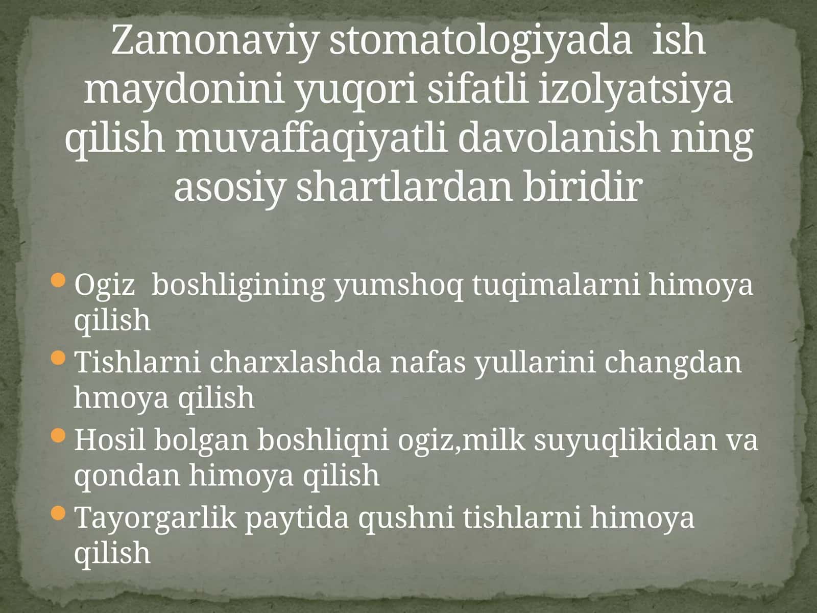 Zamonaviy stomatologiyada ish maydonini yuqori sifatli izolyatsiya qilish 1