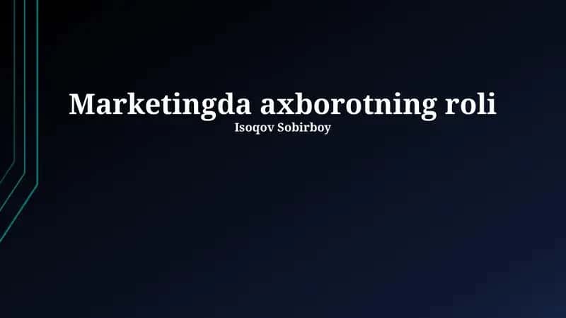 Marketingda axborotning roli 1
