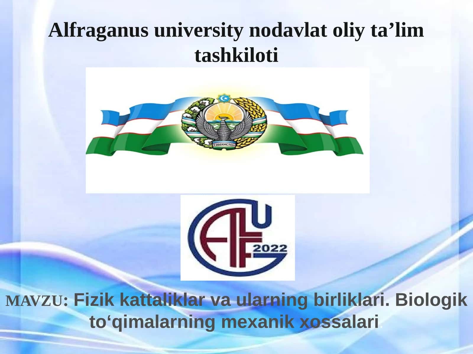 Fizik kattaliklar va ularning birliklari. Biologik to‘qimalarning mexanik xossalari 1