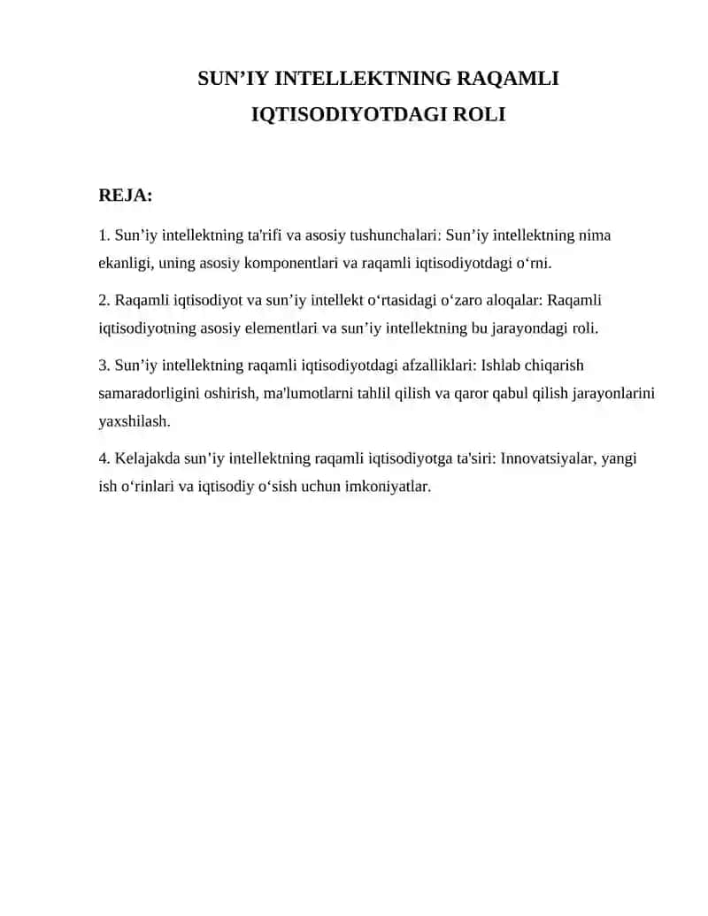 Sun’iy Intellektning Rol