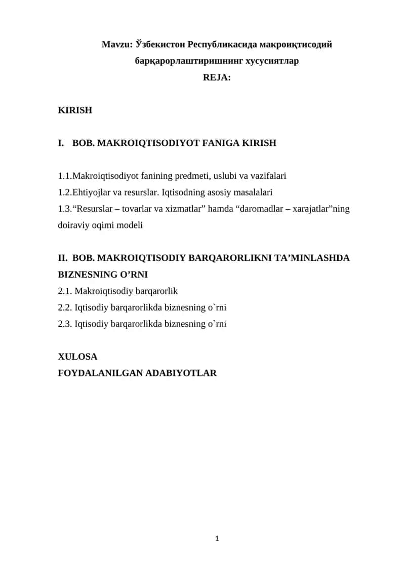 Makroiqtisodiyot 1