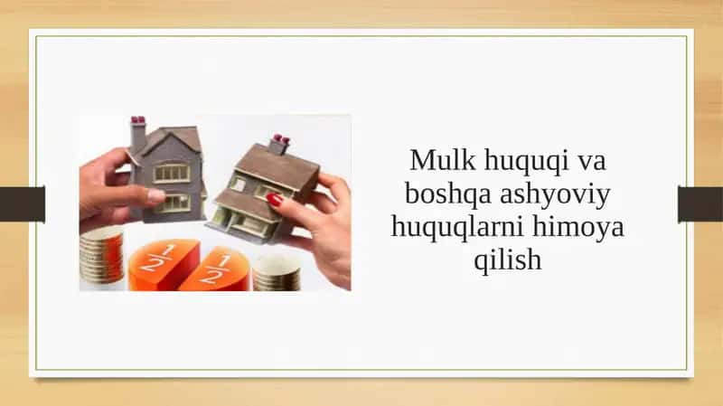 Mulk huquqi va boshqa ashyoviy huquqlarni himoya qilish 1
