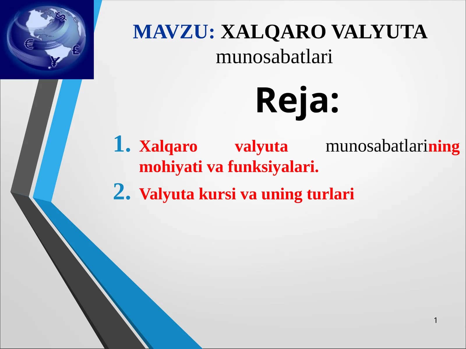 Xalqaro valyutamunosabatlari 1