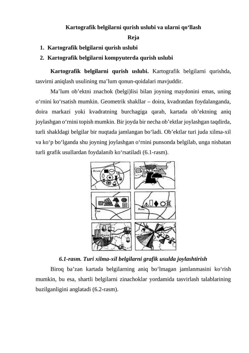 Kartografik belgilarni qurish uslubi 1