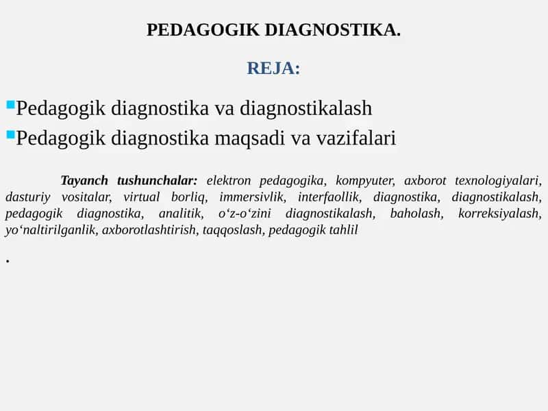 Pedagogik diagnostika 1