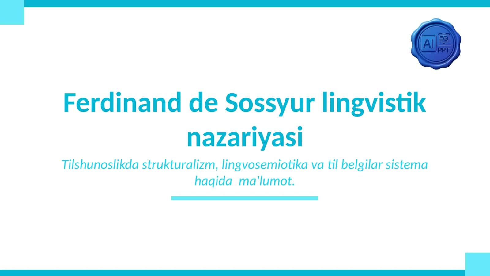 Ferdinand de Sossyur lingvistik nazariyasi 1