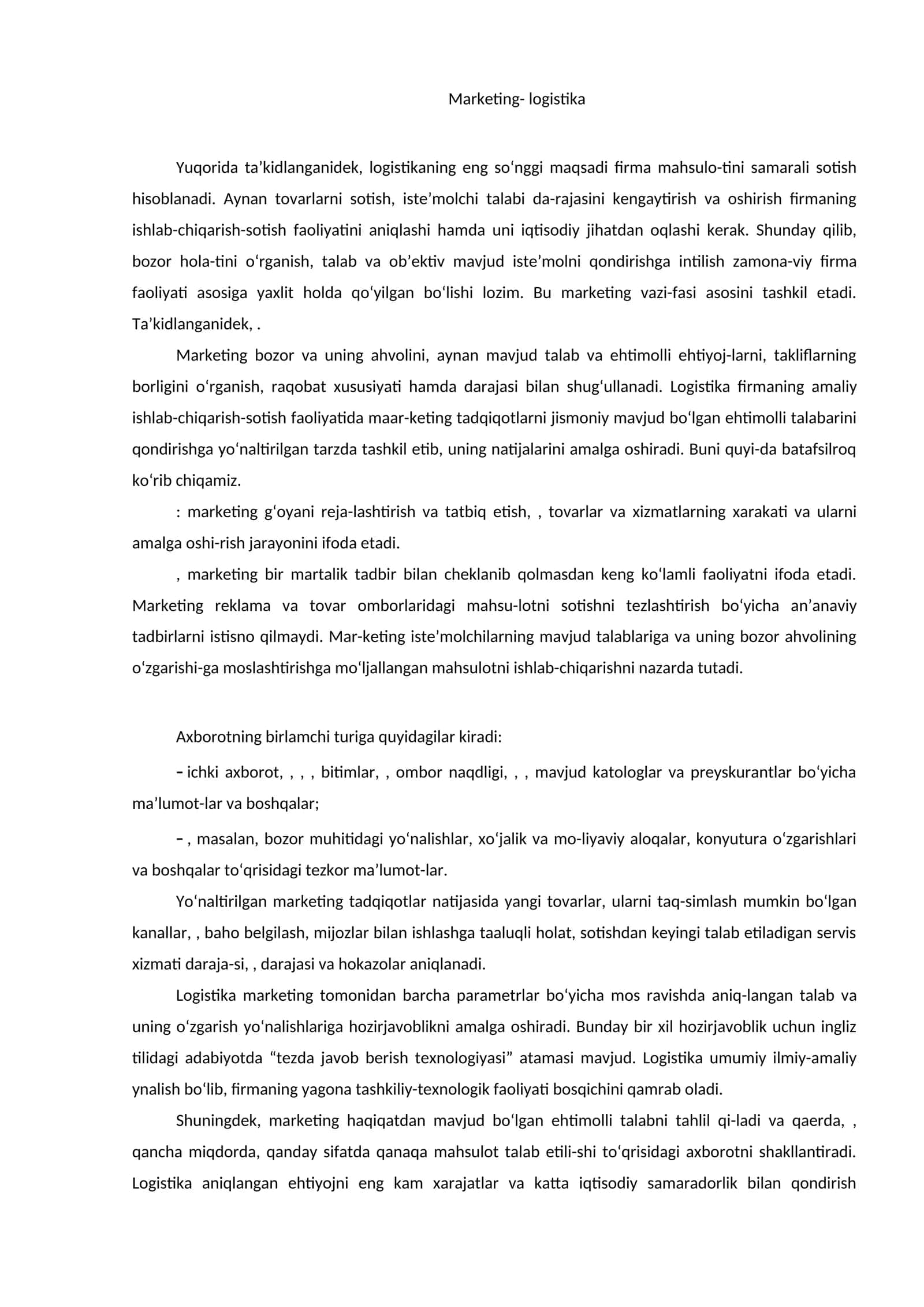 Marketing- logistika 1