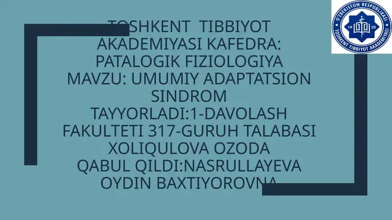 Umumiy adaptatsion sindrom 1