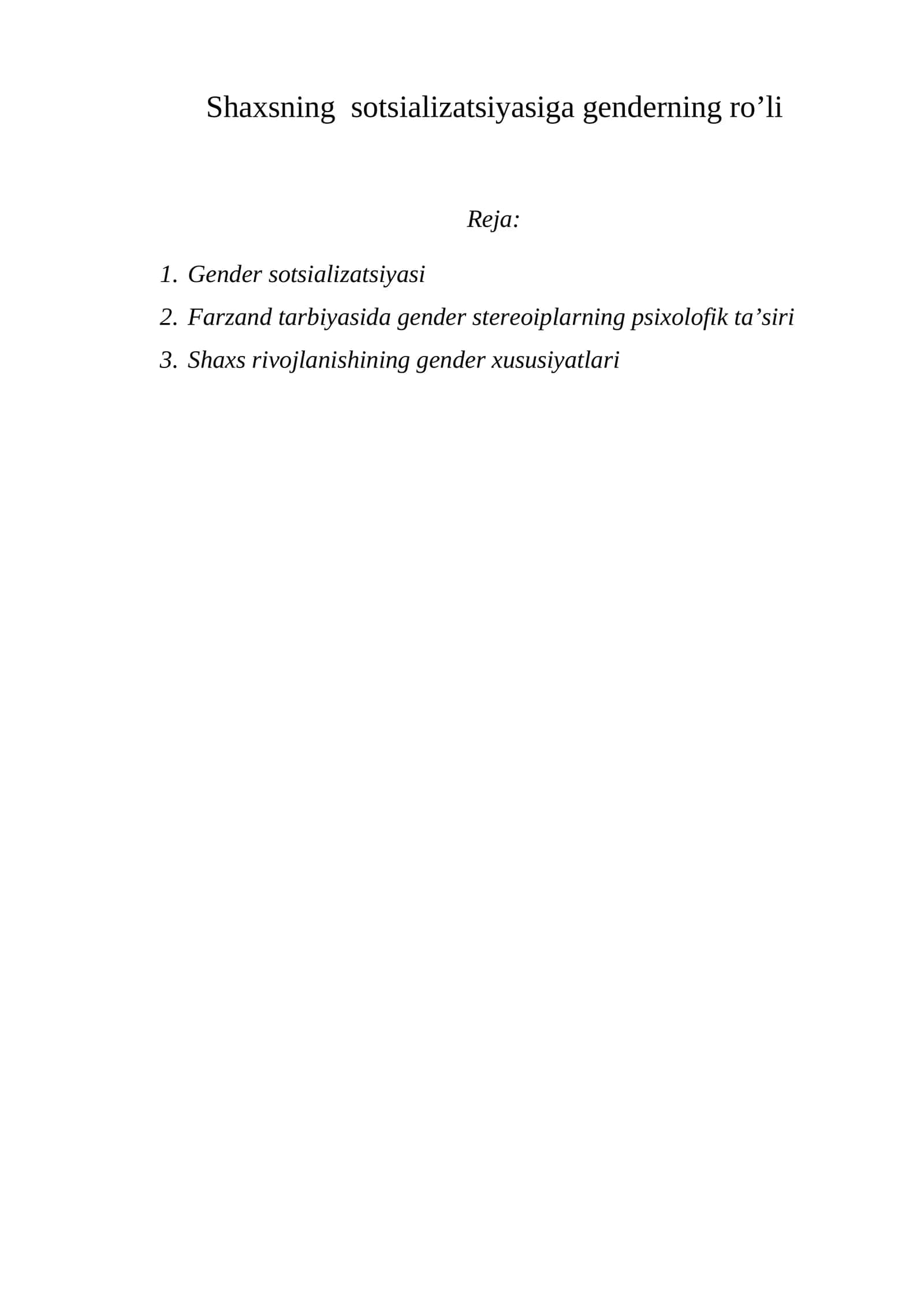 Gender sotsializatsiyasi 1