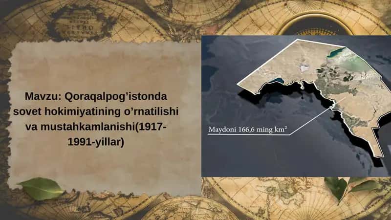 Qoraqalpog’istonda Sovet hokimiyatining o’rnatilishi va mustahkamlanishi (1917-1991-yillar) 1