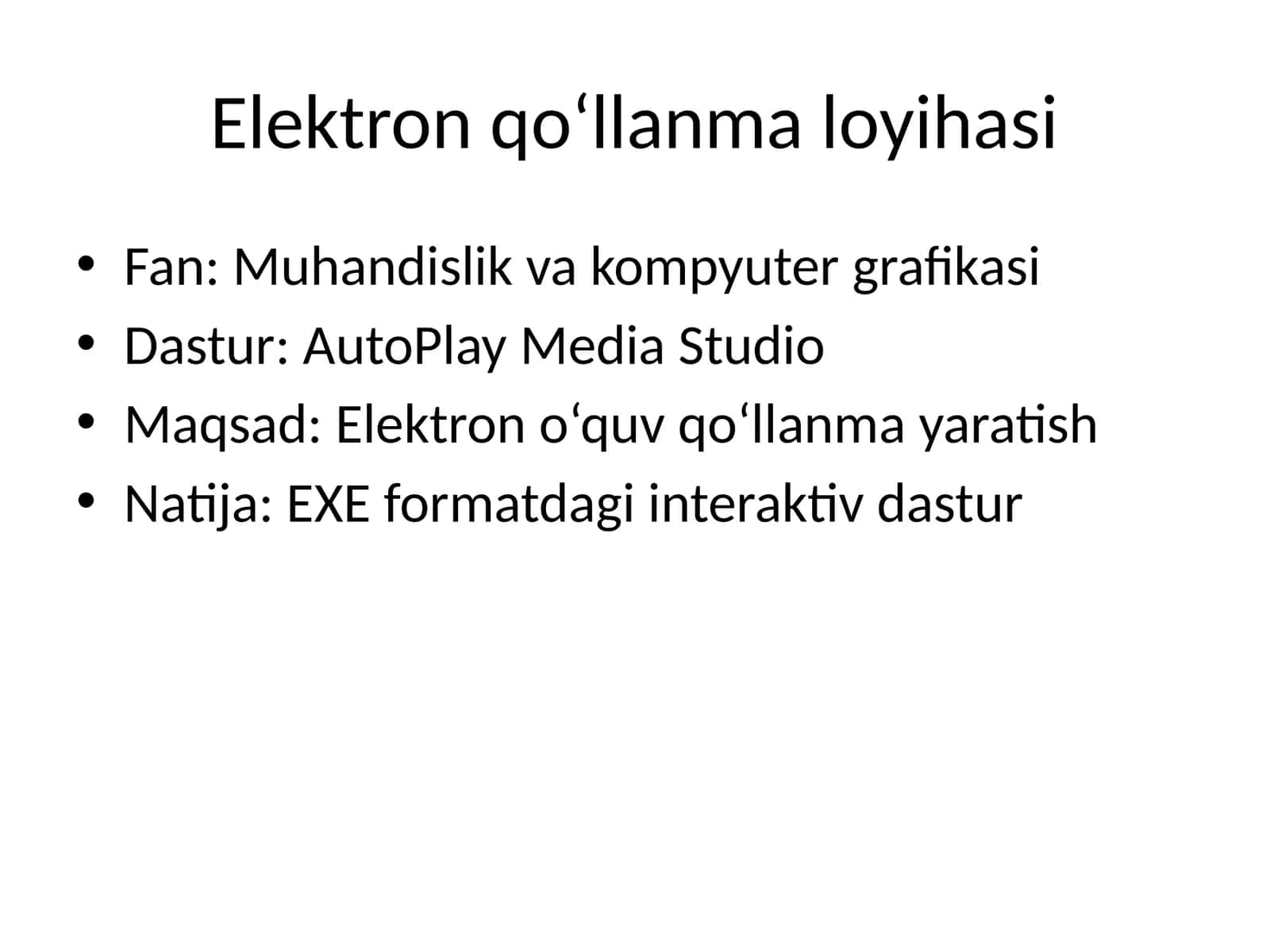 Elektron qo‘llanma loyihasi 1