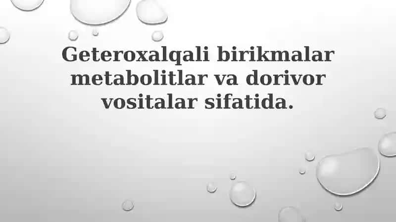 Geterosiklik birikmalar