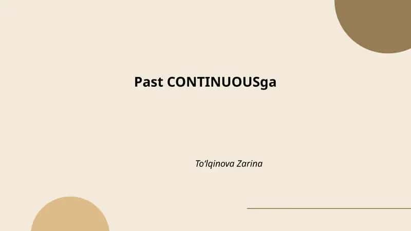 Past CONTINUOUSga 1