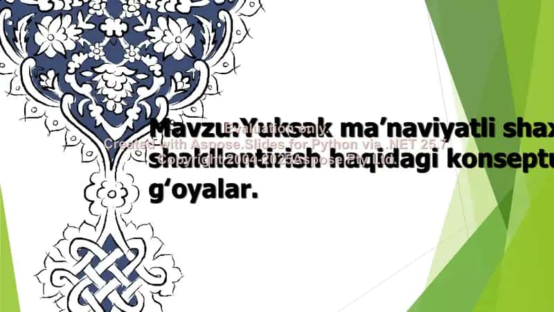 Yuksak maʼnaviyatli shaxsni shakllantirish haqidagi konseptual gʻoyalar 1