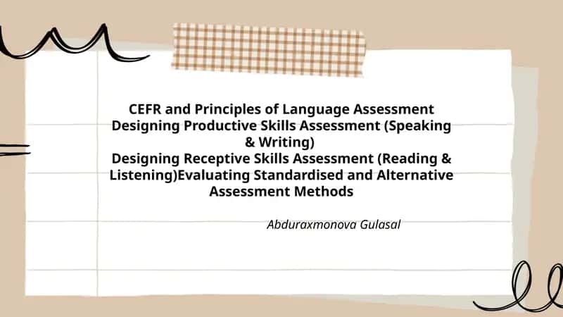 CEFR va Til Baholashning Asosiy Tushunchalari 1